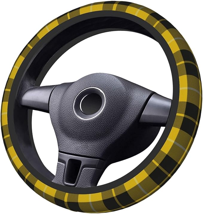 Thickened Elastic Steering Wheel Cover, Barclay Dress Tartan Ultra, Soft, Breathable, Fit for Cars, SUVs, Trucks, Stylish Comfortable Grip