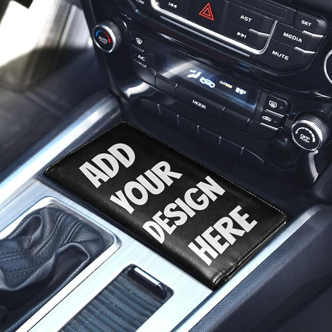 GuoChe Custom Car Registration and Insurance Card Holder Personalized Leather Glove Box Organize Men Women Wallet Accessories Case for Cards, Essential Document Driver License