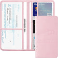 Vehicle Glove Box Car Organizer, Car Registration and Insurance Holder, Insurance Card Holder for Cars, Leather Card Holder Interior Auto Accessories for Women (Pink/Large)