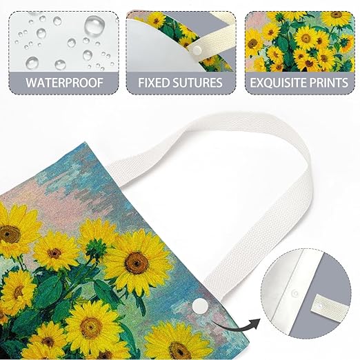 Pykfrhh Black Cat Car Trash Bag, Car Trash Bag Hanging, Waterproof Cars Back Seat Hanging Organizer and Storage Trash Bags for Vehicle Travelling Camping Sunflowers Decor