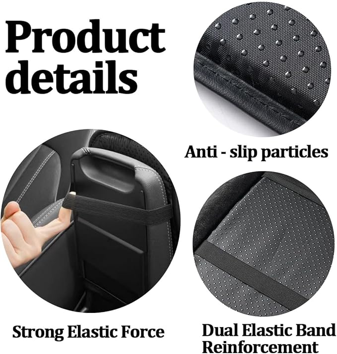 Car Center Console Cushion Pad, Comfortable PU Leather Vehicle Armrest Seat Box Cover, Waterproof Automotive Interior Arm Rest Protector Accessories, Universal Fit (White)