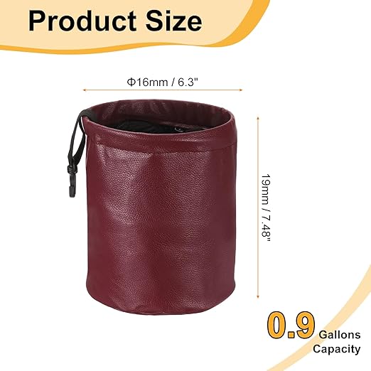 HARFINGTON 3 Packs Car Trash Can 0.9 Gallon Foldable Leak-Proof Garbage Organizer Portable Hanging Waterproof Truck Trash Bins for Van Automotive Vehicle Front Seat, Red