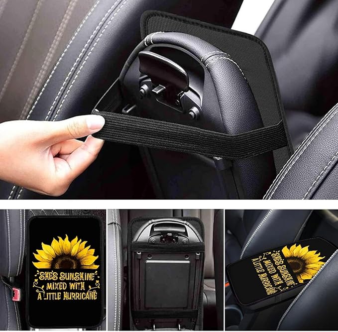 Biyejit Car Center Console Armrest Cushion Cover Pad Car Interior Decor Accessories Universal Fit for Sedan, Truck, SUV