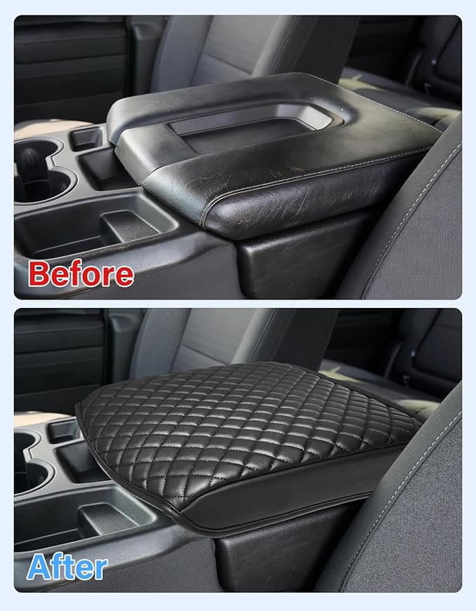 Center Console Armrest Cover for 2019-2026 Chevy Silverado & GMC Sierra 1500 2500 3500 HD Accessories,Microfiber Leather Arm Rest Lid Protector Pad, Anti-Scratch(Fits Jump Seat Console Only)