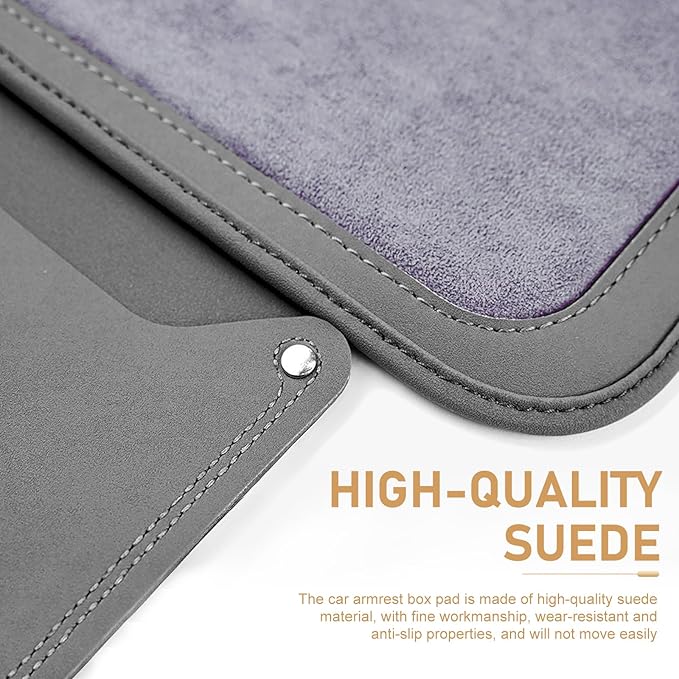 Car Center Console Cover with 2 Storage, Anti-scratch Automotive Arm Rest Cover Cushion, Vehicle Center Console Protector Pad, Universal for Most Cars SUVs (Gray)