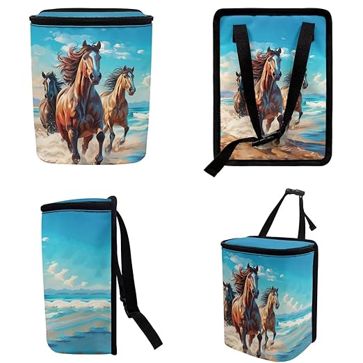 DISNIMO Horse Car Trash Can Easy-to-Install Car Accessory Interior, Leak-Proof Car Garbage Can Bin Organizer Storage Bag for The Back Seat of Any Cars, Sedans, SUVs & Trucks