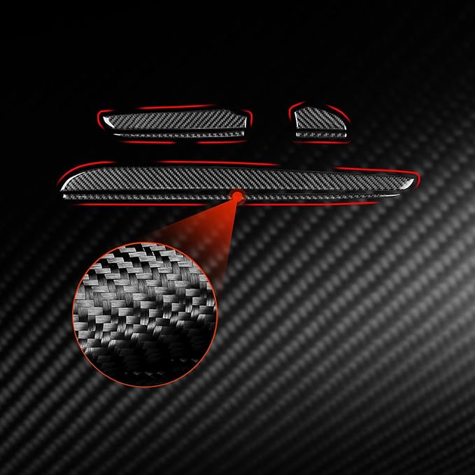 NVCNX Real Premium Carbon Fiber for Chrysler 300 Accessories 2015-2023 2016 2017 2018 2019 2020 2021 2022 S/C/Limited/Touring Car Dash Board Dashboard Panel Strip Cover Interior Trim Sticker 6PCs