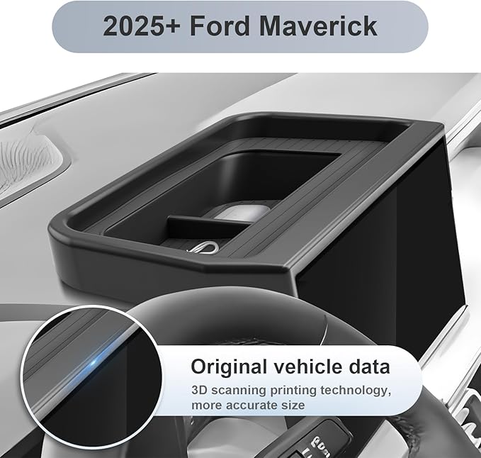 SKTU 2PCS for 2025 2026 Ford Maverick Center Console Organizer for 2025 2026 Ford Maverick Dashboard Organizer 2025 2026 Maverick Console Tray Ford Maverick 2025 2026 Accessories ABS Console Tray