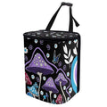 Purple Hippie Mushroom Car Trash Bag Hanging Auto Garbage Bin Can with Lid,Leak Proof Reusable Adjustable Strap Car Garbage Bag for Travel/Picnic