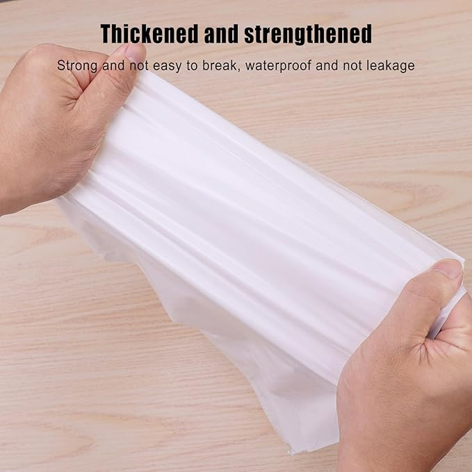 Disposable Car Trash Bags, 100 Pack Car Garbage Bag Hanging, Self Adhesive Cleaning Bags for Cars, Kitchens, Bedrooms, Offices, During Travel and Camping (9.8 * 12.2 Inches), White