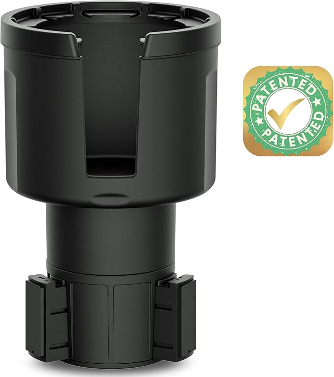Swigzy [Patented & Upgraded] Car Cup Holder Expander - Adapter Holds: Hydro-Flask, Yeti, Nalgene, Owala, Large (32 40 oz) Water Bottles - Adjustable Expandable Insert Extender – Universal