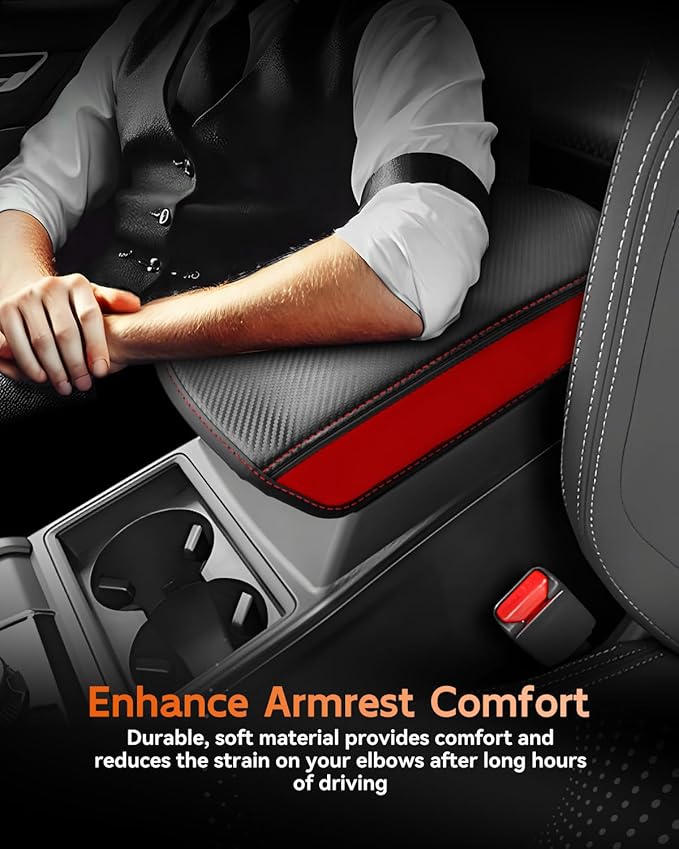 CDEFG for Mitsubishi Outlander 2022 2023 2024 2025 SE, Black Edition, SEL Car Armrest Cover, Center Console Protector Pad Arm Rest Box Cushion Mat Interior Accessories (Not for Outlander Sport)