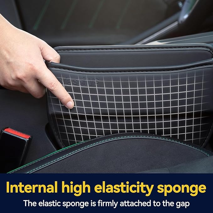 Car Seat Gap Filler 2 pack Car Gap Filler Seat Organizer Front Seat Leather Car Accessories for Women Men, Car Essentials for SUV Truck, Adjustable Seat Gap Filler Organizer for Phones, Keys, Cards