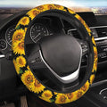 Sunflower Neoprene Steering Wheel Cover for Men Women Anti-Slip Elastic Steering Wheel Protective Cover 15in Universal Car Accessories Fit Cars, SUVs, Auto