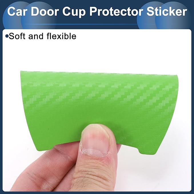 3D Car Door Handle Scratch Protector, 84x94mm Removable Magnetic Car Door Handle Protective Film Green, 4 Pcs