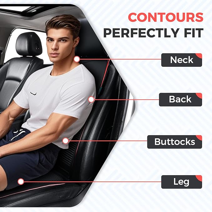FLORICH Leather Car Seat Covers Universal Car Seat Cushion Comfortable Automotive Seat Protector Fit for Car SUV Truck Van, Black&Red Line
