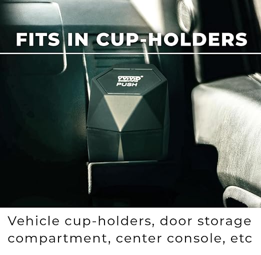 VViViD Mini Car Trash Bin, Pack of 2, Slot into Cup Holders, Center Console, Free-Standing Home, Office