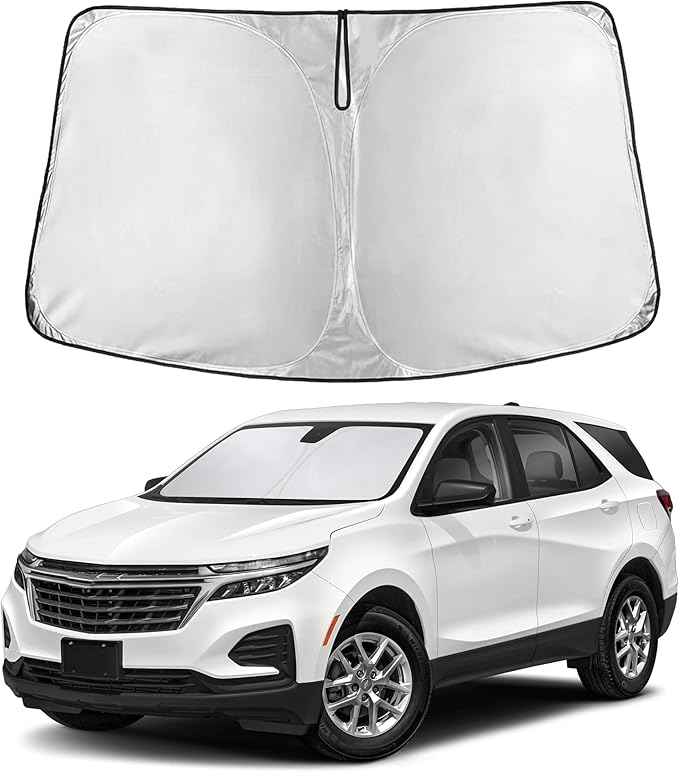 EcoNour Windshield Sun Shade for Chevrolet Equinox 2018-2024 Accessories Custom Fit Window Shade Sun Visor Protector Foldable Blocks UV Rays Keep Your Car Cooler