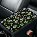 Bulopur St. Patrick's Skull Car Center Console Cover Protector Arm Rest Car Flannel Comfortable Auto Armrest Console Accessories Universal Fit Most Cars Women Men
