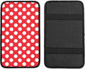 Car Armrest Cover Auto Center Console Pad Arm Rest Cushion Soft Car Accessories Universal for Most Vehicle (Red and White Polka Dot Pattern Design)
