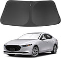 Windshield Sun Shade Fit for 2019-2024 2025 2026 Mazda 3 Accessories Mazda3 Hatchback/Sedan Window Shade Cover Foldable Sunshade Shield Blocker Keeps Cool