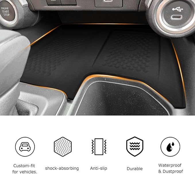 Wireless Charging Anti-Slip Mat for Grand Highlander Accessories 2026 2025 2024 Wireless Charging Pad Fit Toyota Car Accessories Non Slip Mat Cordless Charger Heat Insulating Silicone Material