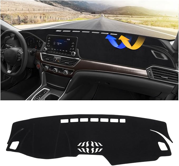 CARTIST Dash Cover Custom Fit for Honda Accord 2018-2021 2022 Dashboard Cover Mat for Honda Accord Accessories Non-Slip Pad Carpet Anti-Glare