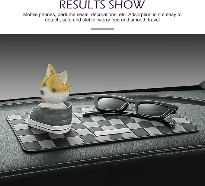 1 PC Car Dashboard Non-slip Mat, High Temperature Resistant Mesh Dash Mat, Multifunctional Center Console Storage Mat, Universal Dashboard Accessories, for Most Cars, Trucks, SUVs (Gray)