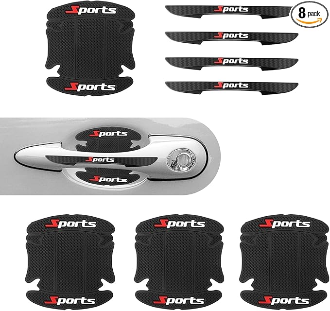 8PCS Car Door Protectors, Sports Auto Door Handle Scratch Protector, Self-Adhesive Anti-Scratch Car Doors Cup Scratchs Protector Handle Bowl Sticker, Universal for Most Cars SUVs Trucks