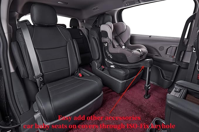 coverdream Grand Highlander Seat Covers Full Set for 2024 2025 2026 Toyota Grand Highlander SUV Seat Cushion,2nd Row w/Captain Seats,Fully Covered,Luxury Leather Car Seat Protector(Grey)