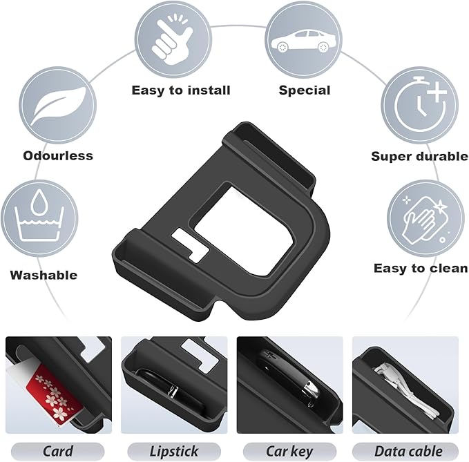 SKTU for 2025 Subaru Forester Gear Shift Panel for 2025 Subaru Forester Center Console Organizer Subaru Forester 2025 Accessories Rubber Passenger Side Storage Box Durable (Not for Base & Wilderness)