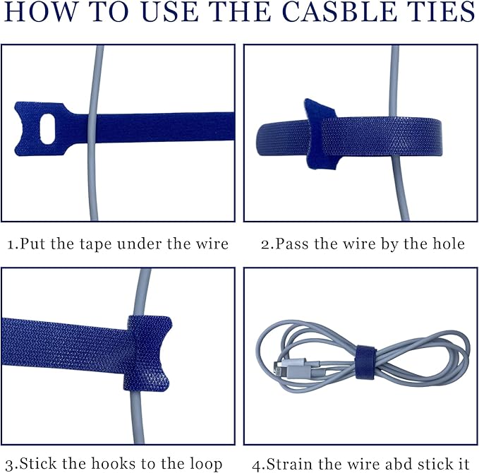 200PCS 6 Inch Cable Ties Reusable Fastener Straps Multi-Purpose Wire Ties Self-Gripping Cord Organizer Cord Wraps Adjustable Hook&Loop Cable Straps for Home,Office and Data Centers Cables Management