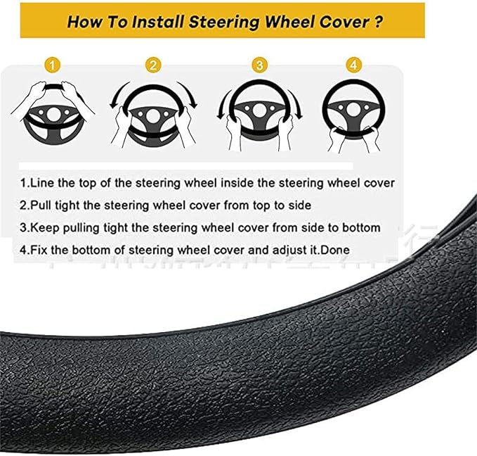 Cool Non-Slip Silicone Steering Wheel Protector, Steering Wheel Protective Cover, Non-Slip Car Steering Wheel Cover, Soft Silicone Steering Wheel Cover (Black)