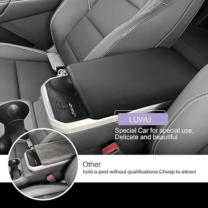 LUWU 2025 2026 Terrain Center Console Cover Compatible with 2025 2026 GMC Terrain Accessories 2025 Terrain GMC Armrest Cover Center Console Pad Armrest Console Cover (Thin Black)