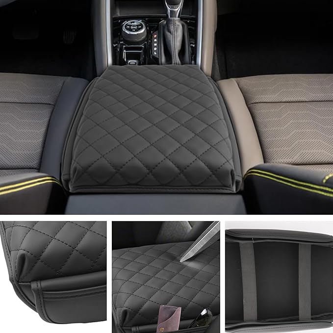 SXCY 2023 2024 2025 2026 Chevy Colorado Armrest Cover for 2024 2025 2026 Chevy Colorado LT/WT/Trail BOSS/Z71/ZR2 Accessories Colorado Center Console Cover Armrest Console Pad (with Pockets)