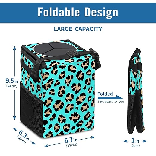 GVGHIDZ Car Trash Can – Multi-Purpose, Lightweight and Portable with Durable Water-Resistant Coating, No Installation Required, Practical and Ample Capacity, Variety of Colors.Tiger Pattern