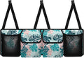 CLOHOMIN Palm Leaves Trunk Organizer for Car Women Men Car Organizer Backseat Hanging Storage Bag for SUV Vehicle Sedan Truck Foldable Auto Cargo Storage Organizer