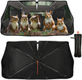 DOPINDU Funny Animal Squirrel Car Windshield Sun Shade Umbrella Bendable Handle Foldable Squirrel Sunshade for Car Windshield Block UV Rays Keep Vehicle Cool for Most Sedans SUV Trucks Cars 57"x30"
