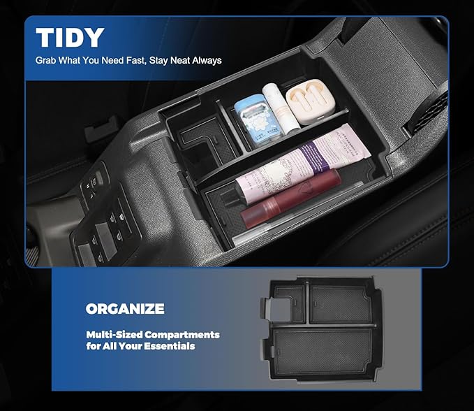 2026 Upgrade Center Console Organizer fit for 2025 2026 Ford Bronco 4 Door Full Size Bronco Center Console Storage for Ford Bronco 2025 2026 Storage Accessories|Not for 2 Dooor/Manual/Sport Model|