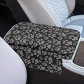 Dreaweet Grey Dog Paw Center Console Armrest Pad Cover Thick Center Console Cover with Pockets Cute Car Accessories for Women Soft Anti-Scratch Arm Rest Cover for Car Center Console Universal Fit