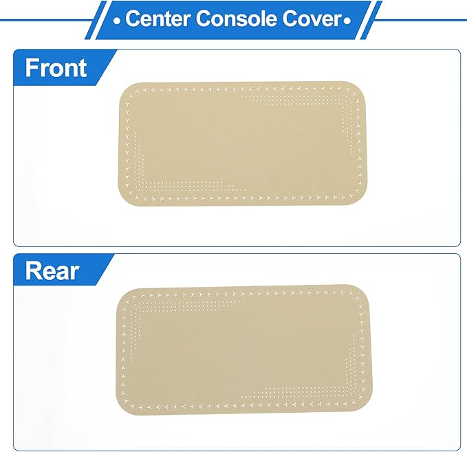 Car Center Console Cushion Pad 12.59"X6.29" Center Console Cover Armrest Seat Box Cover Faux Leather Beige