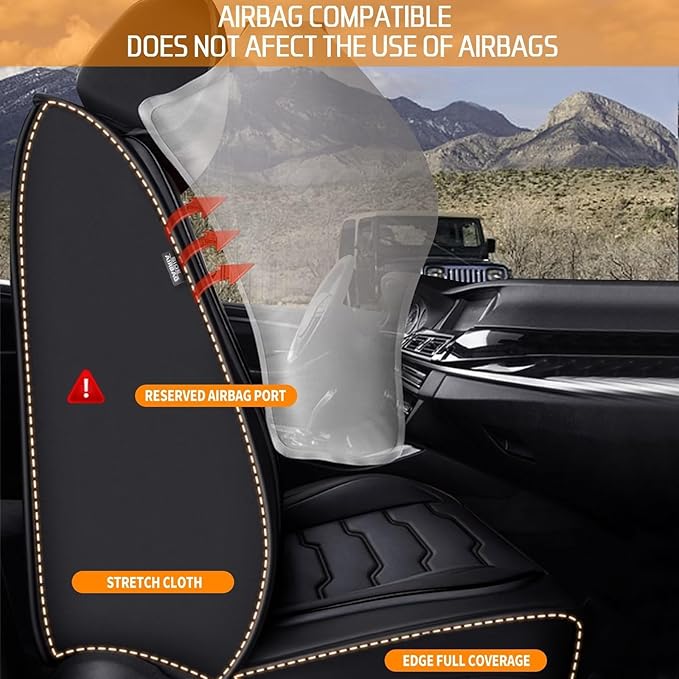 DISUTOGO Seat Covers Fit for Titan 2009-2023 2024 2025 Seat Covers Full Set Car Seat Covers Faux Leather Breathable Waterproof Car Seat Protector (5 Seats, Black)