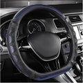 Car Steering Wheel Cover, 15 Inches 3D Honeycomb Design Car Steering Wheel Protector with Comfy Grip, Breathable Anti-Slip D-Shaped Steering Wheel Sleeve for Most Vehicles (Blue)