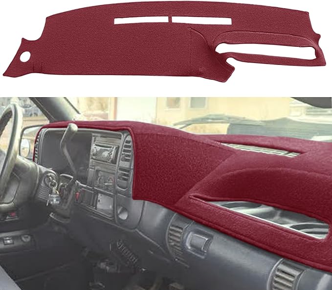 Dash Cover Mat Fit for 1995-1996 Chevy Chevrolet Silverado C1500 C2500 C3500 K1500 K2500 K3500 Tahoe Suburban,GMC Sierra Yukon Suburban Pickup Truck,Dashboard Cover Pad Carpet (95-96 Maroon) J131