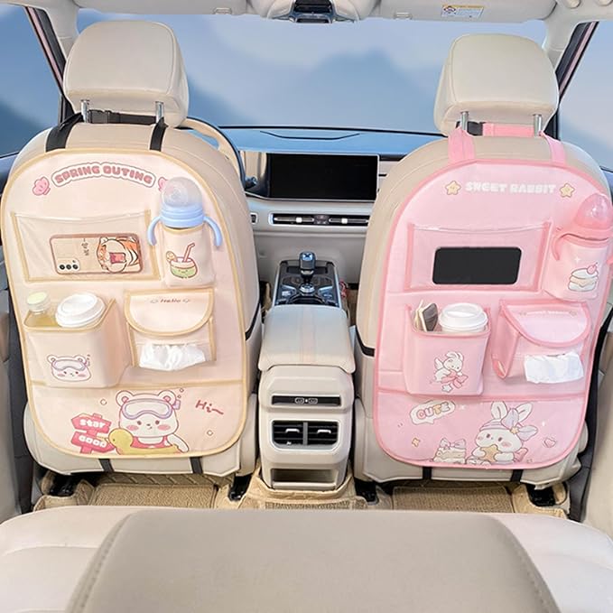 Back Organizers Multi Compartment Storage Bag Cartoon Pattern Back Pocket Multifunction Backseat Storage Pocket