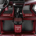 MELKEN Custom Fit Leather Car Floor Mats for 95% of Cars Full Coverage Floor Liners Car Mats (Black & Wine Red)