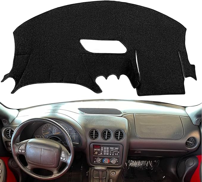 Dash Cover Mat Custom Fit for Pontiac Firebird 1993 1994 1995 1996, Dashboard Cover Pad Carpet Protector (93-96 Black) F76