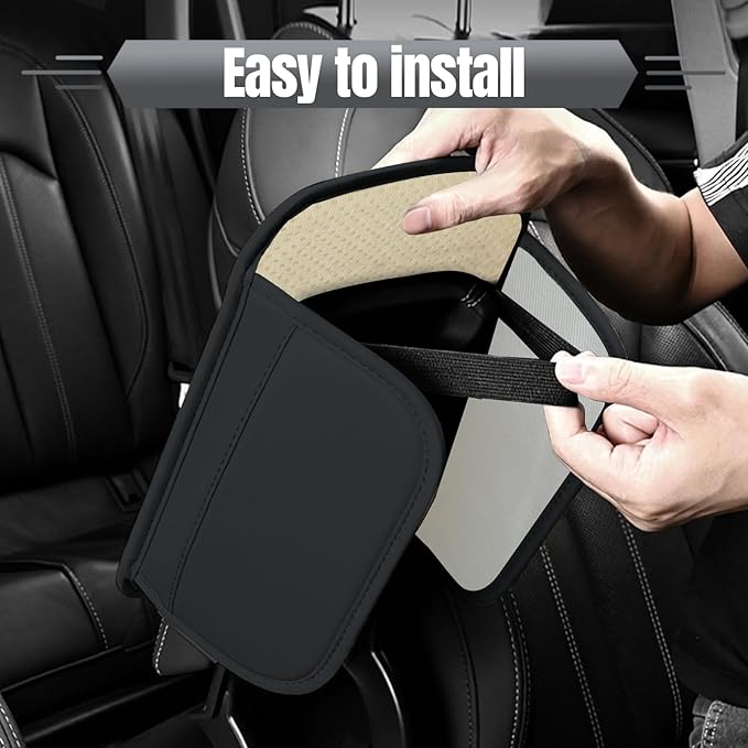 wuyaoyao Bling Car Center Console Cover, 11.81"×7.87" Leather Auto Arm Rest Cover Protector with 2 Storage Bags, Vehicle Crystal Rhinestone Armrest Cushion Pad, Interior Car Accessories (Black)