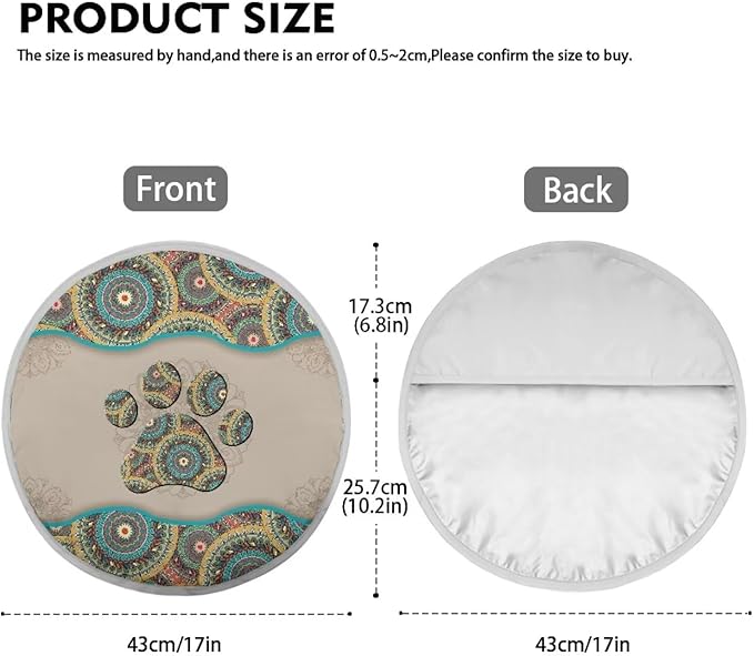 Dog Paw Steering Wheel Sun Heat Shield Boho Car Interior Accessories Universal Steering Wheel Cover Cloth Heat Protection Cooling Cover for Car Rudder