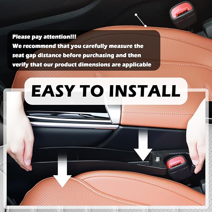 2026 New Car Seat Gap Filler Organizer,Stylish Dual Slot Car Seat Gap Organizer with US Flag Logo & Charging Ports,Universal & Flexible Console Catcher as Cars Seats Organizers